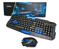 Игровая черная беспроводная клавиатура KEYBOARD + мышь WIRELESS HK 8100