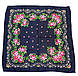 Хустка середня весняна літня квіткова темно-синя, фото 2