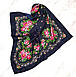 Хустка середня весняна літня квіткова темно-синя, фото 3
