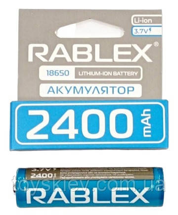 Акумулятор Rablex 18650 2400 mAh із ЗАХИСТОМ 3.7V