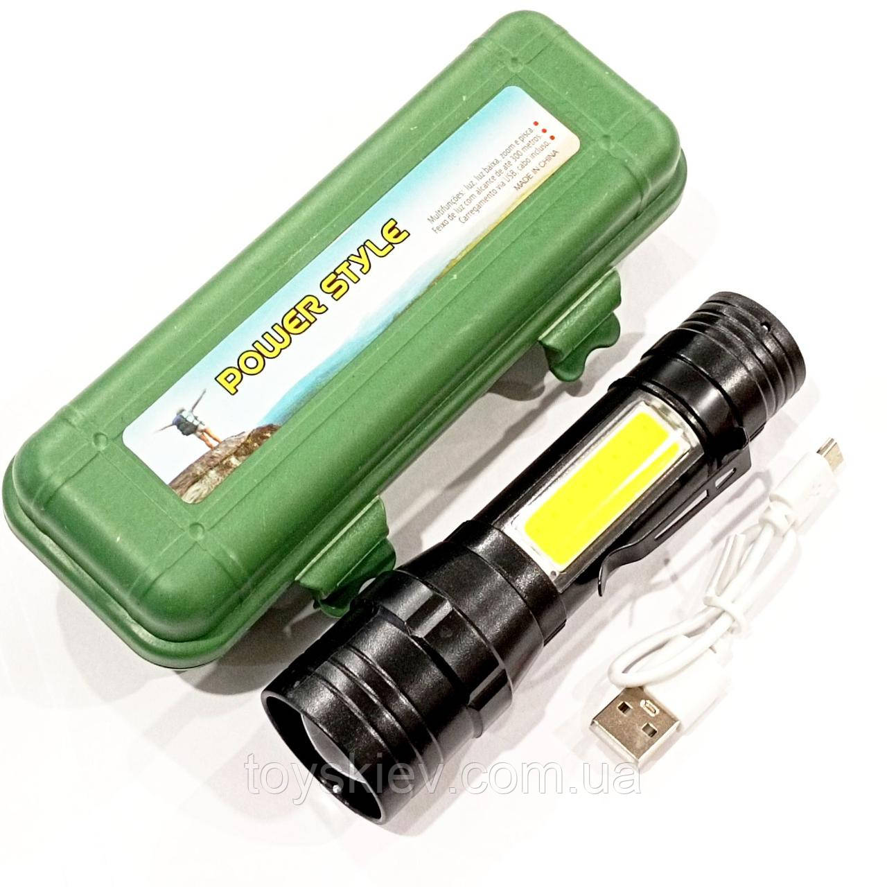 Ліхтар Police BL-19S /XPE COB / zoom / microusb, фото 1