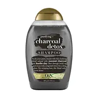 Очищувальний детокс-шампунь OGX Purifying + Charcoal Detox Shampoo для ослабленого волосся, з кокосовим вугілл