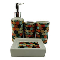 Керамический набор для ванной комнаты Разноцветные узоры