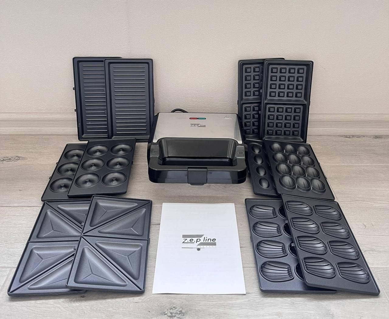 Мультимейкер 6в1 Zepline ZP-803 2200W Мультипекар Бутербродниця Горішниця Вафельниця Мульти Гриль
