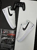 Кроссовки мужские кожаные Nike Air Force Low White белые повседневные кроссовки найк айр форс лоу