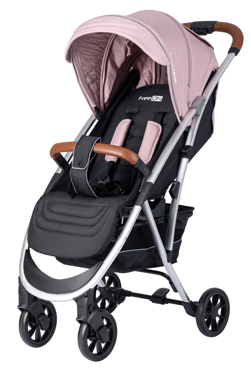 Дитяча прогулянкова коляска FreeON LUX Premium Dusty Pink-Black навантаження до 22 кг компактна