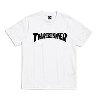 Белая футболка DC Shoes Star x Thrasher Logo унисекс Диси Трешер Трэшэр