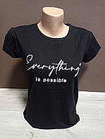 Футболка для дівчинки підлітка Туреччина Напис на 12-18 років чорна