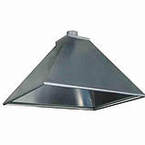 Витяжка мангальна 1300х700 з нержавіючої сталі товщиною сталі 0.5 мм, форми купола острівної з трубою димоходу, фото 2