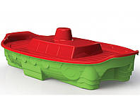 Детская песочница пластиковая "Кораблик" 03355/3 Doloni красно-зеленая (Unicorn)