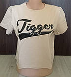 Майка топ для дівчинки підлітка Туреччина Напис 13-18 років біла беж, фото 2