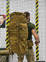 Военный рюкзак 100 литров рамный, баул тактический зсу койот, рюкзак армейский койот, баул 100 л койот lu953