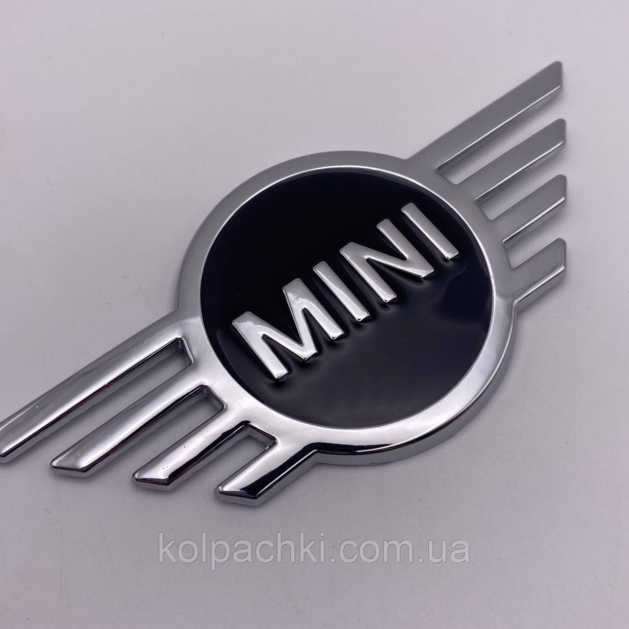 Емблема MINI (Міні) 115 mm 52 мм (значок, наклейка, логотип на капот багажник) Сріблясто-Чорна