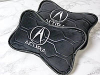 Подушка на підголовник авто Acura.Сіра нитка. На заказ любий колір!!