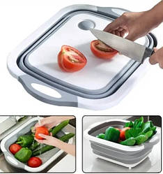 Складана обробна дошка для миття й різання овочів 2в1