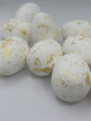 Декор пасхальний з пінопласту "Яйце" 7 см з золотим вкрапленням , 10 шт