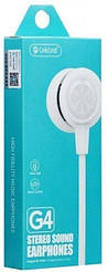 Вакуумні навушники-гарнітура Celebrat G4 Білий