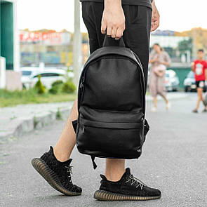 Стильний міський рюкзак чорного кольору з еко шкіри Vector на 18 літрів молодіжний