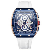 Мужские кварцевые наручные часы с хронографом Curren 8442 Blue-Gold-White