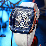 Чоловічий кварцовий наручний годинник з хронографом Curren 8442 Blue-Gold-White, фото 2