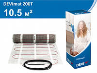 Нагревательный мат с кабелем в тефлоновой изоляции DEVI 200T (DTIF-200) на 10,5кв.м (Мощность 2070 Вт)