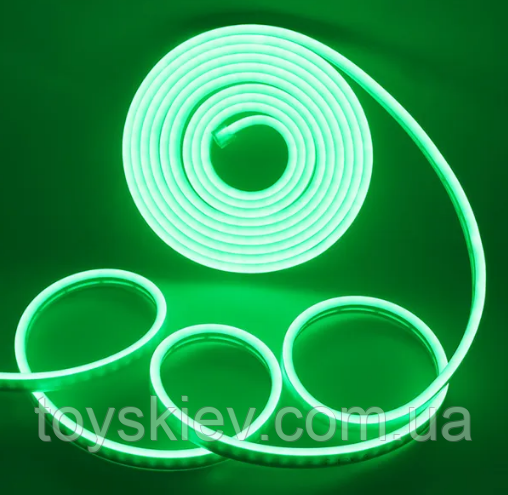 Стрічка силіконова LED NEON Зелена 5 м 12V-220V /0764, фото 1