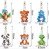 Набір брелків для алмазної мозаїки ColorArt Тваринки,6 шт, фото 2