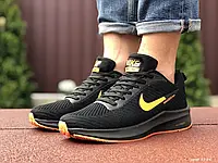 Мужские кроссовки Nike Найк Flyknit Lunar 3, сетка, пена, черные с оранжевым 44