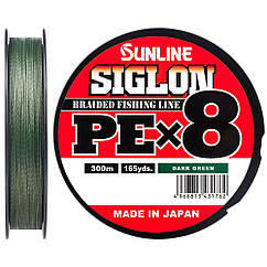 Шнур Sunline Siglon PE х8 300m (темно-зелений) #6.0/0.418mm 90lb/40.0kg
