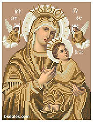 БНП-м-с Неустанної помочі (мала-сепія). Схема для вишивки бісером