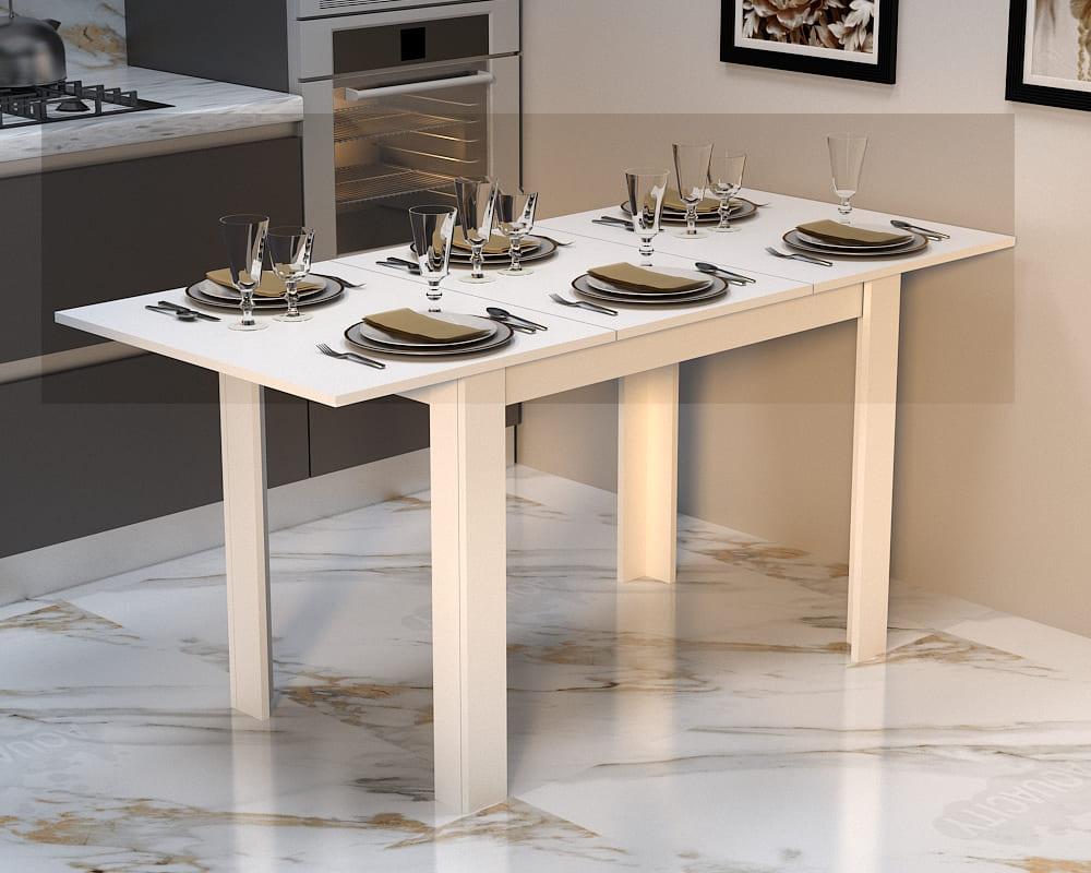 Стіл обідній "Слайд" 158х70х75 см. Білий, фото 1