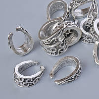 Фурнітура Підкулонник d-15х11х6мм, d-отвору 10,7х7,2мм, фас. 13шт +- 20грам +- сріблястий колір металу купити біжутерію оптом в