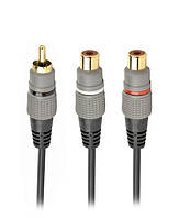 Кабель Audio 1RCA > 2RCA Cablexpert CCAP-RCAM2F-0.2M 1 тюльпан-(M) > 2 тюльпани (F) 0.2 м CCAP-RCAM2F-0.2M