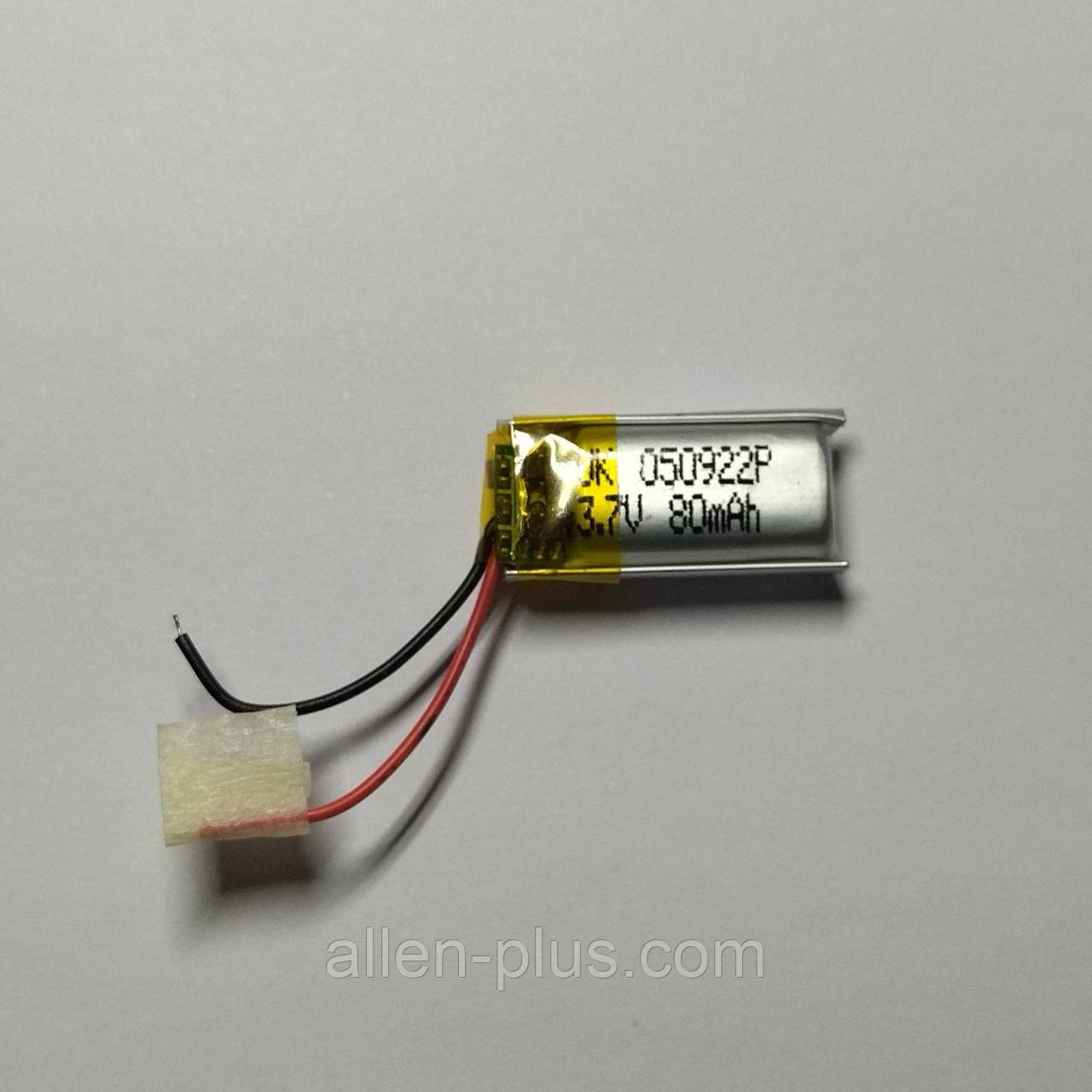 Акумулятор з контролером заряду Li-Pol 050922P 3,7V 80 mAh (5*9*22 мм)