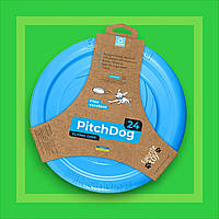 Игровая тарелка для апортировки PitchDog, диаметр 24 см блакитний