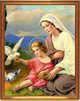 БИГ-м Богородица и голуби (мала) Схема для вышивки бисером