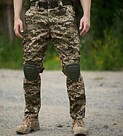 Штаны тактические с наколенниками Protect пиксель (S - 3XL) котон Армейские мужские штаны ЗСУ