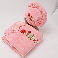 Женский набор Роза для душа, сауны и бани 2 предмета (большое полотенце - платье + чалма ) top top