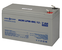 Батарея для ДБЖ 12В 7Ач LogicPower, AGM LPM-MG12-7.0AH, мультигелівий, ШхДхВ 150x64x94 (6552) (239605)