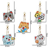 Набір брелків для алмазної мозаїки ColorArt Котики,5 шт, фото 2