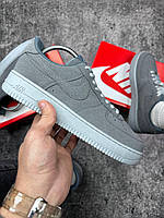 Nike air force 1 black-grey Кроссовки для мужчин,Фирменные спортивные мужские кеды,Стильные модные черные