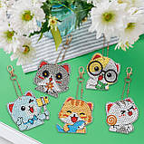 Набір брелків для алмазної мозаїки ColorArt Котики,5 шт, фото 4