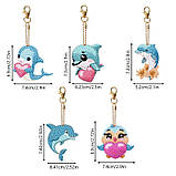 Набір брелків для алмазної мозаїки ColorArt Дельфінчики,5 шт, фото 2
