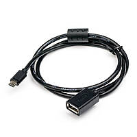 Кабель USB 2.0 - 0.8м AF/Micro 5P OTG ATcom, удлинитель, черный (96104)