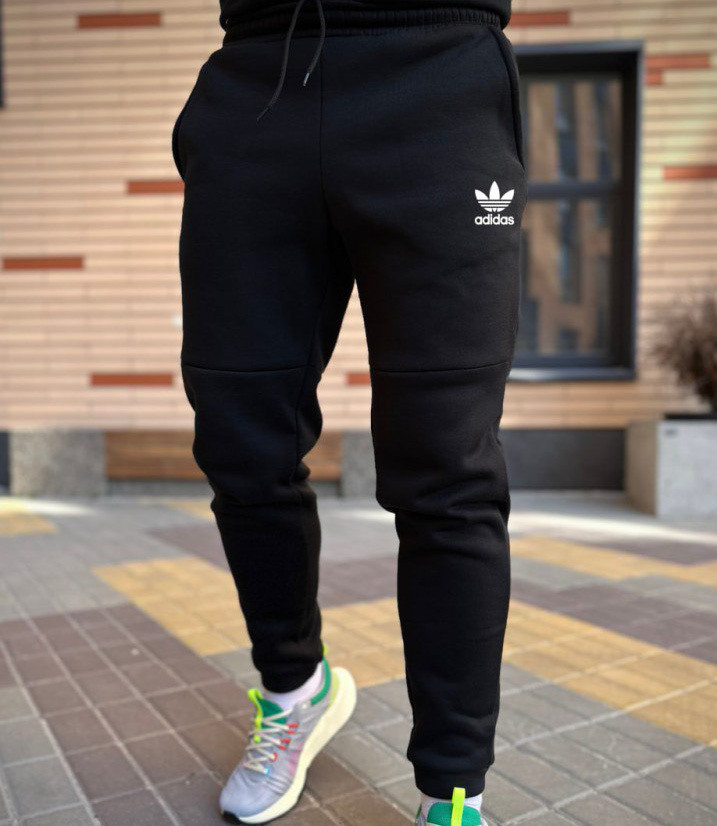Спортивні штани Adidas чоловічі чорні демісезонні Адідас літні