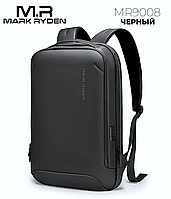 Рюкзак Mark Ryden Biz MR9008 Black 15.6" - Черный непромокающий портфель, для ноутбука, поездок и работы