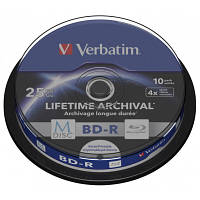 Диск BD Verbatim 25Gb 4x Cake 10pcs Printable M-DISC (43825) h