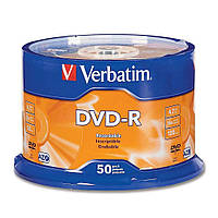 Диск DVD-R 50 Verbatim, 4.7Gb, 16x, Matt Silver, Cake Box (43548) (116455)