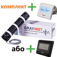 Теплый пол 1.3 м2 GrayHot. 186 Вт Нагревательный мат под плитку с программируемым терморегулятором Е51