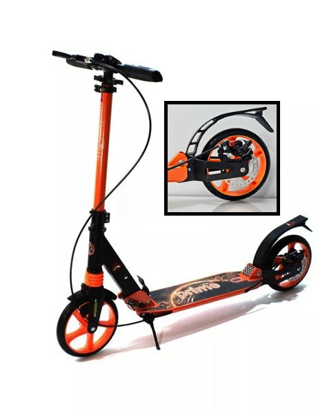 Самокат із дисковим гальмом Bavar Sport Prime Жовтогарячий, фото 1